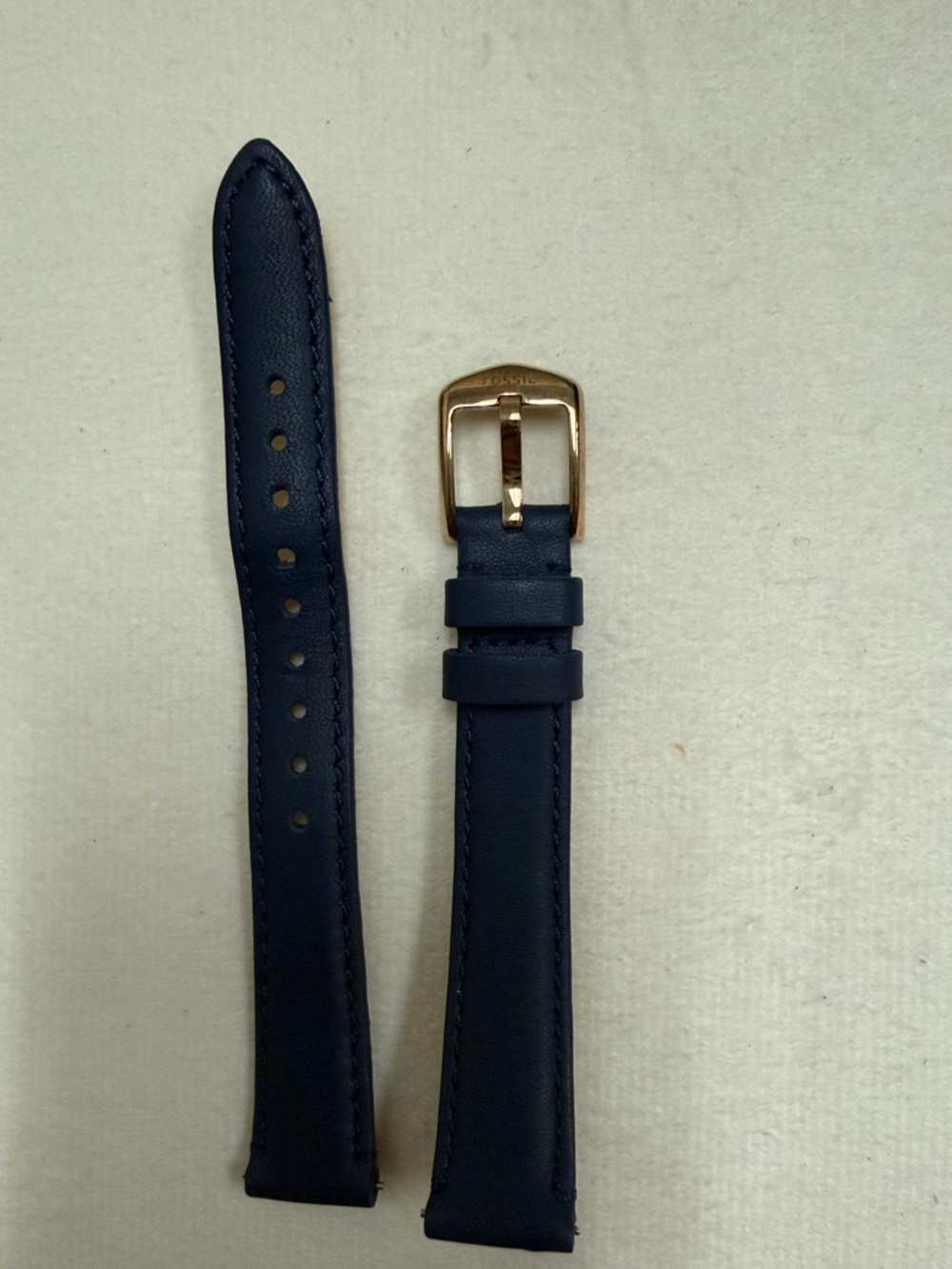 14mm Leather Watch Strap with Gold Buckle - Picture 2 of 4